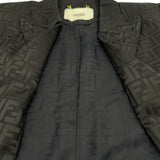 フェンディ FENDI FF総柄シルクテーラードジャケット FJ7286 ブラック シルク レディース テーラードジャケット