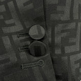 フェンディ FENDI FF総柄シルクテーラードジャケット FJ7286 ブラック シルク レディース テーラードジャケット