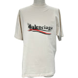 バレンシアガ BALENCIAGA ステンシルロゴプリントTシャツ 764235 ホワイト コットン メンズ 半袖Ｔシャツ