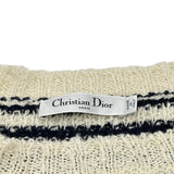 クリスチャン・ディオール Christian Dior マリニエール ボーダー半袖ニットセーター 524S24A7026 アイボリー コットン レディース セーター