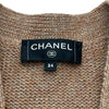 シャネル CHANEL ココマークボタン ボーダーカシミヤカーディガン P78456 ブラウン カシミヤ レディース カーディガン