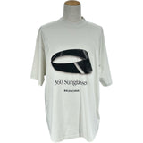 バレンシアガ BALENCIAGA 360サングラスプリント半袖Tシャツ 764235 ホワイト コットン メンズ 半袖Ｔシャツ