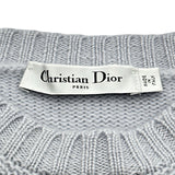 クリスチャン・ディオール Christian Dior シグネチャーカシミヤ半袖ニットセーター 344S98AM003 ブルー カシミヤ レディース セーター