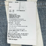 プラダ PRADA トライアングルロゴ ボーダーデニムワンピース GFA122 ブルー コットン レディース ワンピース