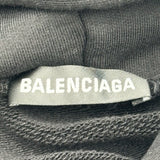 バレンシアガ BALENCIAGA REAL ロゴプリントフーデッドパーカー 620973 ブラック コットン メンズ パーカー