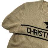 クリスチャン・ディオール Christian Dior シグネチャーカシミヤ半袖ニットセーター 244S98AM054 ベージュ カシミヤ レディース セーター