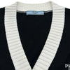 プラダ PRADA ロゴ刺繍クロップドコットンカーディガン P25I04 ブラック コットン レディース カーディガン