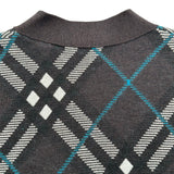 バーバリー BURBERRY モヘアブレンドチェックカーディガン 8093496 ブラウン ウール メンズ カーディガン