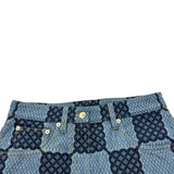 ルイ・ヴィトン LOUIS VUITTON ダミエ総柄デニムパンツ FRPX29 インディゴ デニム レディース デニムパンツ