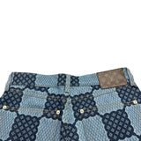 ルイ・ヴィトン LOUIS VUITTON ダミエ総柄デニムパンツ FRPX29 インディゴ デニム レディース デニムパンツ