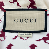 グッチ GUCCI ホースプリントワンピース 770153 クリーム シルク レディース ワンピース