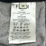 フェンディ FENDI プリーツ切替デニムジップアップワンピース FLD553 ネイビー デニム レディース ワンピース