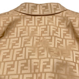 フェンディ FENDI FF総柄シルクテーラードジャケット FJ7432 ベージュ シルク レディース テーラードジャケット