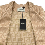 フェンディ FENDI FF総柄シルクテーラードジャケット FJ7432 ベージュ シルク レディース テーラードジャケット