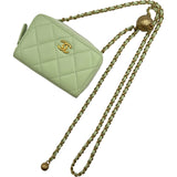 シャネル CHANEL ミニチェーンウォレット AP2462 31番台 ライトグリーン ラムスキン レディース ショルダーバッグ