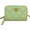 シャネル CHANEL ミニチェーンウォレット AP2462 31番台 ライトグリーン ラムスキン レディース ショルダーバッグ
