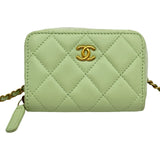 シャネル CHANEL ミニチェーンウォレット AP2462 31番台 ライトグリーン ラムスキン レディース ショルダーバッグ
