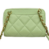 シャネル CHANEL ミニチェーンウォレット AP2462 31番台 ライトグリーン ラムスキン レディース ショルダーバッグ