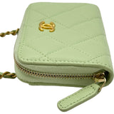 シャネル CHANEL ミニチェーンウォレット AP2462 31番台 ライトグリーン ラムスキン レディース ショルダーバッグ