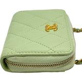 シャネル CHANEL ミニチェーンウォレット AP2462 31番台 ライトグリーン ラムスキン レディース ショルダーバッグ