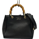 グッチ GUCCI バンブーミニショッパー 368823 ブラック レザー レディース ショルダーバッグ