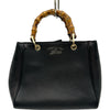 グッチ GUCCI バンブーミニショッパー 368823 ブラック レザー レディース ショルダーバッグ