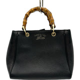 グッチ GUCCI バンブーミニショッパー 368823 ブラック レザー レディース ショルダーバッグ