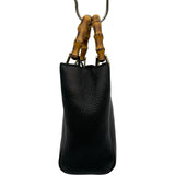 グッチ GUCCI バンブーミニショッパー 368823 ブラック レザー レディース ショルダーバッグ