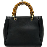 グッチ GUCCI バンブーミニショッパー 368823 ブラック レザー レディース ショルダーバッグ