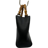 グッチ GUCCI バンブーミニショッパー 368823 ブラック レザー レディース ショルダーバッグ