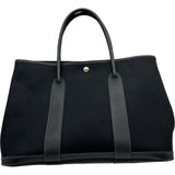 エルメス HERMES ガーデンパーティPM □G刻印 ブラック シルバー金具 トワル ユニセックス ハンドバッグ