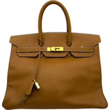エルメス HERMES バーキン35 □B刻印 ナチュラルサブレ ゴールド金具 アルデンヌ ユニセックス ハンドバッグ