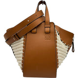 ロエベ LOEWE ハンモック スモール ブラウン ニット/レザー レディース ショルダーバッグ