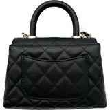 シャネル CHANEL ココハンドルエクストラミニ AP4244 ブラック ゴールド金具 キャビアスキン レディース ショルダーバッグ