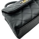 シャネル CHANEL ココハンドルエクストラミニ AP4244 ブラック ゴールド金具 キャビアスキン レディース ショルダーバッグ