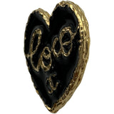 シャネル CHANEL ハートピンブローチ ブラック ゴールド金具 ゴールドプレーテッド アクセサリー