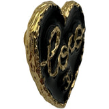 シャネル CHANEL ハートピンブローチ ブラック ゴールド金具 ゴールドプレーテッド アクセサリー