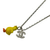 シャネル CHANEL ひよこモチーフ ネックレス イエロー/シルバー メタル アクセサリー