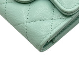 シャネル CHANEL マトラッセクラシックスモールウォレット AP0229 ブルー ゴールド金具 キャビアスキン レディース 二つ折り財布