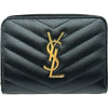 サンローラン SAINT LAURENT コンパクトウォレット 403723 ブラック キャビアスキン レディース 二つ折り財布