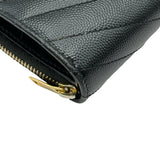サンローラン SAINT LAURENT コンパクトウォレット 403723 ブラック キャビアスキン レディース 二つ折り財布
