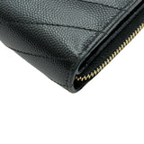 サンローラン SAINT LAURENT コンパクトウォレット 403723 ブラック キャビアスキン レディース 二つ折り財布