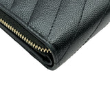 サンローラン SAINT LAURENT コンパクトウォレット 403723 ブラック キャビアスキン レディース 二つ折り財布