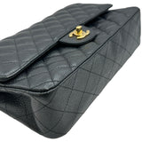 シャネル CHANEL マトラッセ25 A01112 27番台 ブラック ゴールド金具 キャビアスキン レディース ショルダーバッグ