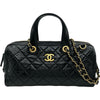 シャネル CHANEL マトラッセラージボーリングバッグ AS5579 ブラック ゴールド金具 パテント レディース ショルダーバッグ