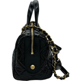 シャネル CHANEL マトラッセラージボーリングバッグ AS5579 ブラック ゴールド金具 パテント レディース ショルダーバッグ