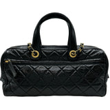 シャネル CHANEL マトラッセラージボーリングバッグ AS5579 ブラック ゴールド金具 パテント レディース ショルダーバッグ