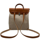 エルメス HERMES エールバッグ アドPM □D刻 ベージュ/ゴールド トワル/レザー レディース リュック・デイパック