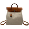 エルメス HERMES エールバッグ アドPM □D刻 ベージュ/ゴールド トワル/レザー レディース リュック・デイパック
