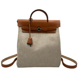 エルメス HERMES エールバッグ アドPM □D刻 ベージュ/ゴールド トワル/レザー レディース リュック・デイパック